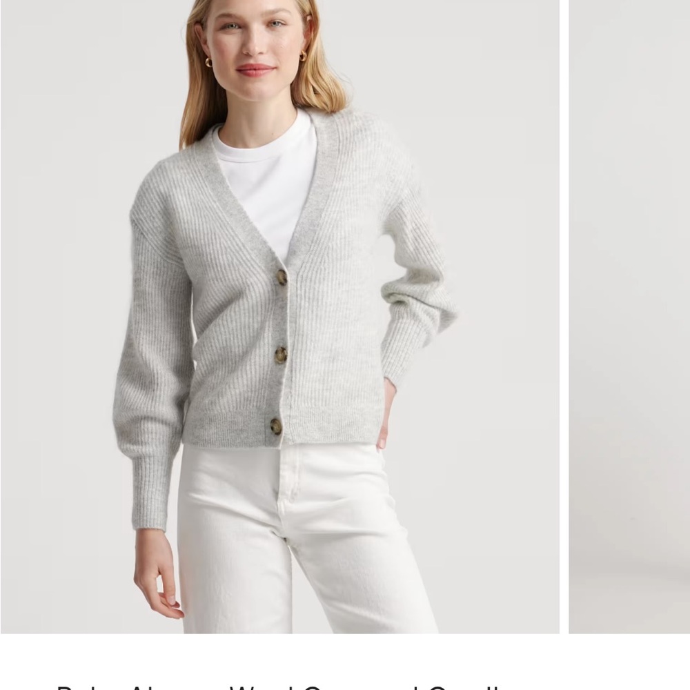 Quince Light Gray Women's Cardigan Sweater